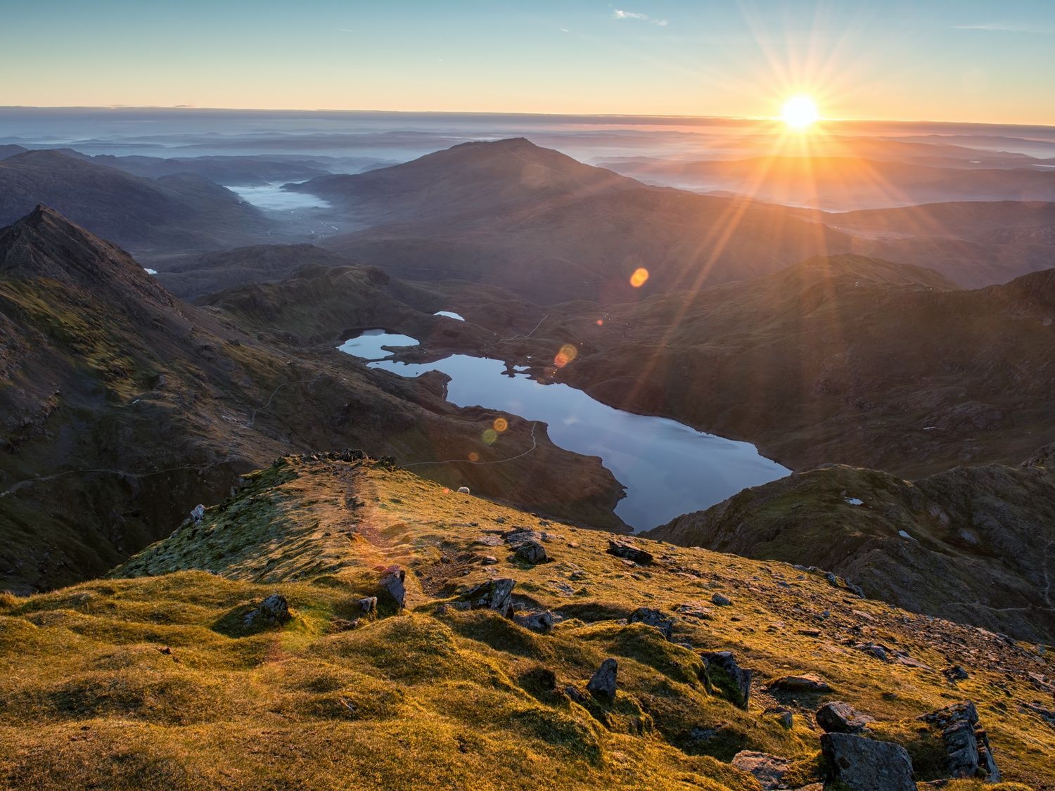Sunrise from the top of Yr Wyddfa